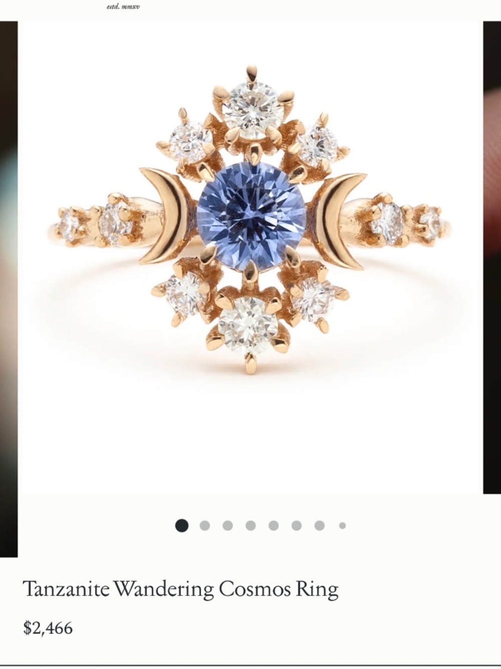 Sofia Zakia Custom Tanzanite Wandering Star 5.25 ring in 14k Rose Gold - Picture 6 of 8
